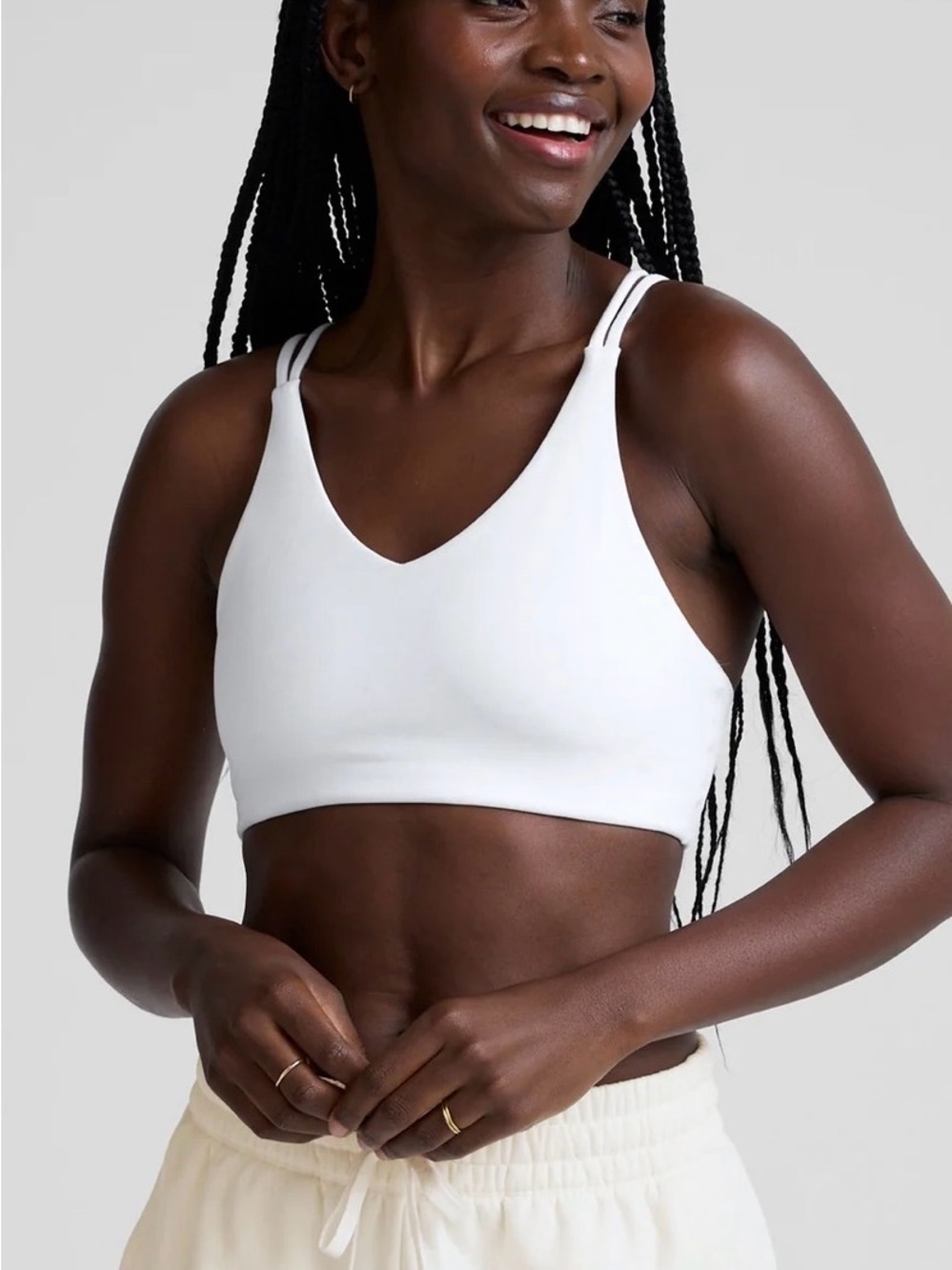Beyond Yoga White Space Dye Get Across Bra